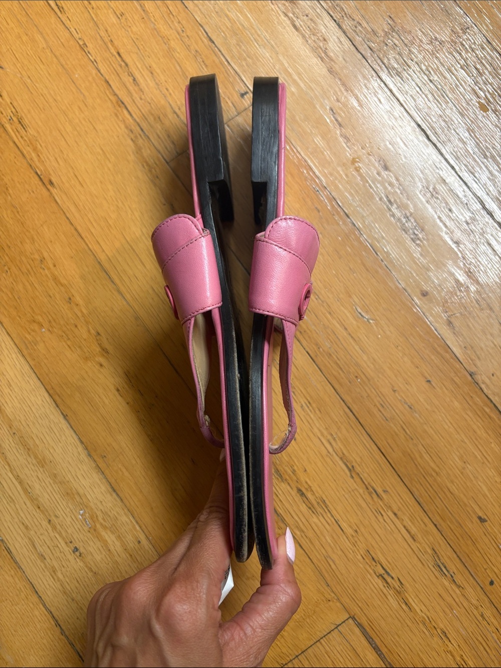 Salvatore Ferragamo Pink Leather Thong Slide Sandals 10.5 - Picture 3 of 4